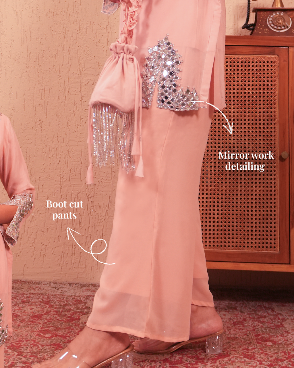 Peach Co-ordset Mohinoor