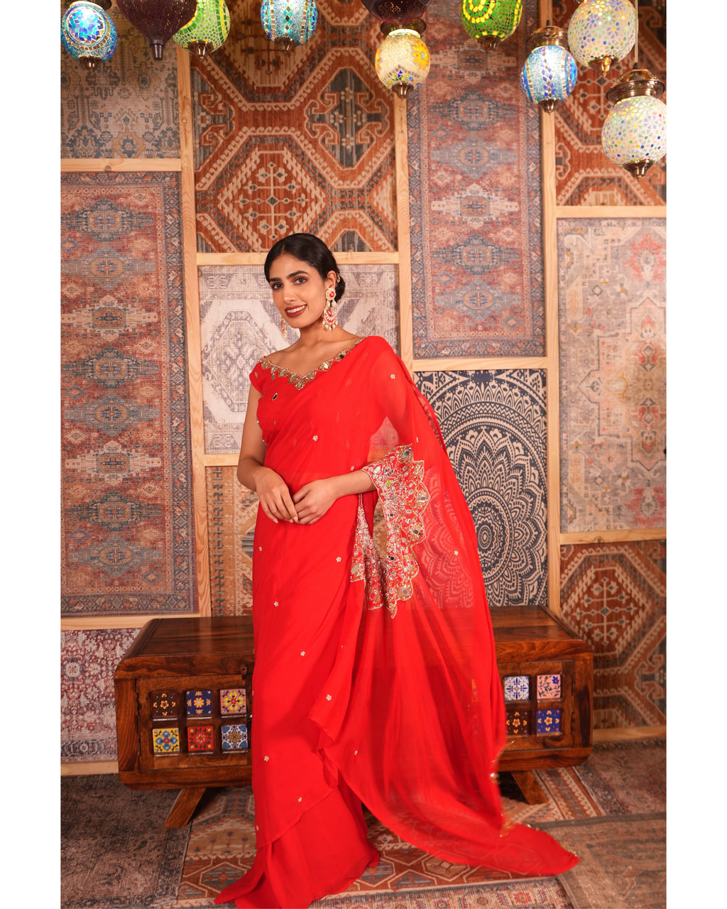 Roohani - Our favourite Red pre-drapped Sari