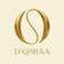 Gold logo with 'D'QSHAA' on a beige background